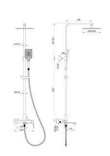 Душевая стойка Wonzon & Woghand Diamond WW-88739011-BGM тёмный графит